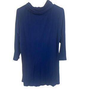 J. Jill wearever collection medium 3/4 sleeve cowl neck blue stretchy long lengt